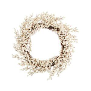 Holiday Time White Ilex WinterBerry Artificial Christmas Wreath 24 in